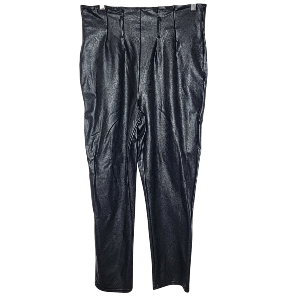 Commando Faux Leather Black Straight Leg Women's Pants‎ Medium M